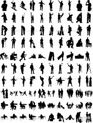 工人 劳动 建筑工人 人物剪影 打斗 装修工人 办公人物剪影丨