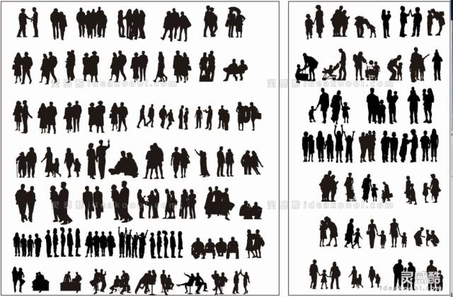 人群人物剪影丨