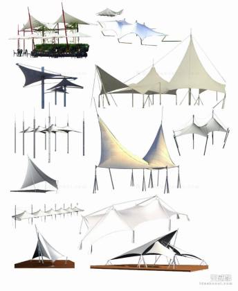 效果图配景 张拉膜丨