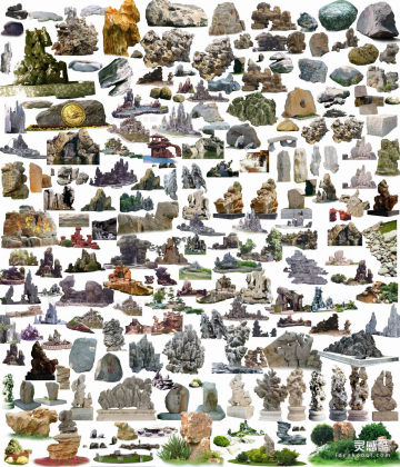 假山石头配景丨