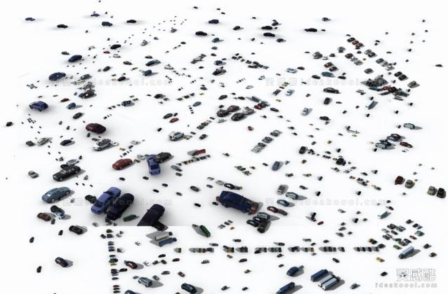 鸟瞰汽车贴图丨