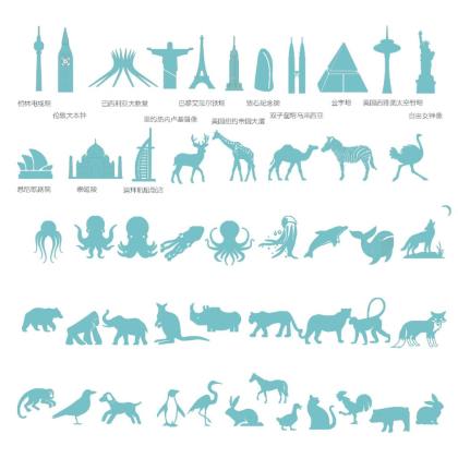 城市地标 动物剪影丨