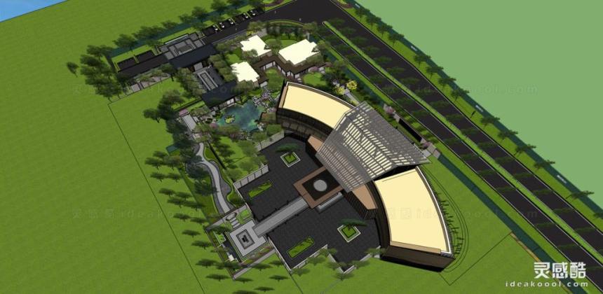 顶级中式豪宅示范区景观丨